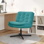 vidaXL Fauteuil relaxant pivotant Turquoise 63 x 75 x 76 cm Velours