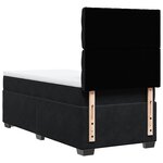 vidaXL Sommier à lattes de lit avec matelas Noir 90x200 cm Velours