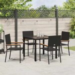 vidaXL Ensemble de salle à manger pour jardin 5 Pièces Noir