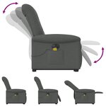 vidaXL Fauteuil inclinable de massage électrique Gris foncé Tissu