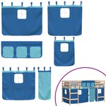vidaXL Lit mezzanine enfants avec rideaux sans matelas bleu 90x200cm