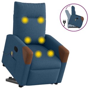 vidaXL Fauteuil de massage inclinable Bleu Tissu