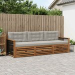 vidaXL Ensemble de canapés d'extérieur 3 Pièces Naturel et gris clair