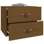vidaXL Table de chevet murale Marron miel 50x36x40 cm