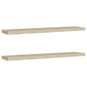 vidaXL Étagères murales flottantes 2 Pièces Chêne 120x23 5x3 8 cm MDF