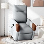 vidaXL Fauteuil inclinable de massage électrique Gris clair Tissu