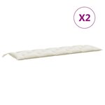 vidaXL Coussins de banc de jardin lot de 2 crème mélangé tissu