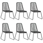 vidaXL Ensemble à manger de jardin 7 Pièces PVC résine tressée noir