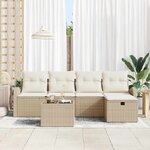 vidaXL Ensemble de canapé de jardin avec coussin 6 Pièces beige et crème