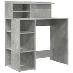 vidaXL Bureau avec rangement Gris béton 90 x 48 x 101 5 cm
