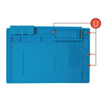 Velleman tapis de soudure en silicone 45x30 cm bleu
