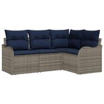 vidaXL Ensemble de canapé de jardin Gris polyrotin