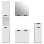 vidaXL Meubles de salle de bain 4 Pièces Blanc Bois d'ingénierie