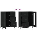 vidaXL Buffet noir 69 5x34x90 cm bois d'ingénierie