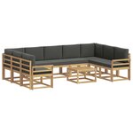 vidaXL Ensemble de canapés d'extérieur 10 Pièces Blanc et anthracite