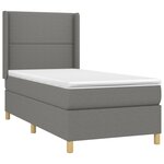 vidaXL Sommier à lattes de lit matelas LED Gris foncé 100x200 cm Tissu