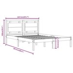 vidaXL Cadre de lit Marron miel Bois massif 160x200 cm