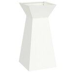 vidaXL Pots de jardin en pilier 2 Pièces  avec bol blanc de 35x35x73 cm en acier.