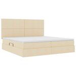 vidaXL Lit avec rangement et matelas Crème 200 x 200 cm Polyester