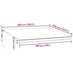 vidaXL Auvent rétractable automatique avec LED marron 500x350 cm