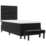 vidaXL Lit à ressorts avec matelas Noir 100 x 200 cm Velours