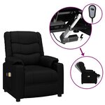 vidaXL Fauteuil électrique de massage Noir Similicuir