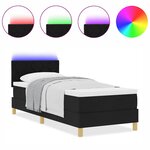 vidaXL Lit à ressorts avec matelas Noir 80 x 200 cm tissu