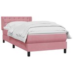 vidaXL Sommier à lattes de lit avec matelas rose 80x220 cm velours