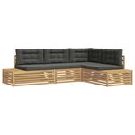 vidaXL 4 Pièce Ensemble de canapés d'extérieur Polyester Blanc
