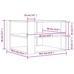 vidaXL Table basse sonoma gris 59 5x59 5x40 cm bois d'ingénierie