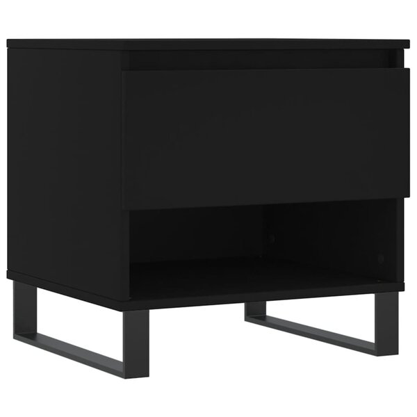 vidaXL Table basse noir 50x46x50 cm bois d’ingénierie