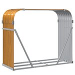 vidaXL Porte-bûches aspect bois 120x45x100 cm acier galvanisé