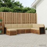 vidaXL Ensemble de canapés d'extérieur avec coussin 6 Pièces Naturel