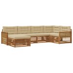 vidaXL Ensemble de canapés d'extérieur 6 pc Naturel et Beige