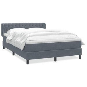 vidaXL Sommier à lattes de lit et matelas gris foncé 160x210cm velours