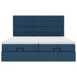 VidaXL Cadre de lit ottoman avec matelas bleu 160x200 cm tissu