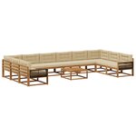 vidaXL Ensemble de canapés d'extérieur 11 Pièces Naturel et Beige