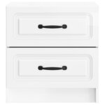 vidaXL Cabinet de chevet 2 Pièces Blanc brillant 43 x 34 5 x 44 5 cm