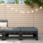 vidaXL Repose-pieds de jardin coussins lot de 2 noir bois pin massif
