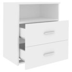 vidaXL Table de chevet Blanc 50x32x60 cm