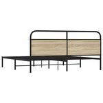 vidaXL Cadre de lit en métal sans matelas chêne sonoma 183x213 cm