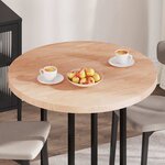 vidaXL Plateau de table Autre Marron clair Ø 90 x 4 cm Chêne massif
