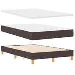 vidaXL Lit avec sommier et matelas & LED marron foncé 120x200 cm en tissu