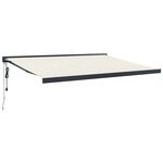 vidaXL Auvent rétractable crème 4 5x3 m tissu et aluminium