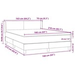 vidaXL Sommier à lattes de lit et matelas gris foncé 160x210cm velours