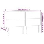 vidaXL Tête de lit à LED Gris 180x5x118/128 cm Similicuir