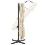 vidaXL Parasol cantilever à double toit Blanc sable 400x300 cm