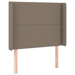 vidaXL Sommier à lattes de lit matelas et LED Taupe 90x190 cm Tissu