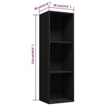 vidaXL Bibliothèque/Meuble TV noir 36x30x114 cm bois d'ingénierie