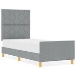 vidaXL Cadre de lit avec tête de lit Gris clair 80 x 200 cm tissu
